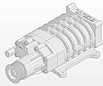 3D модель Компрессор нагнетатель supercharger  EATON TVS V400 (VW TSI 1.4)