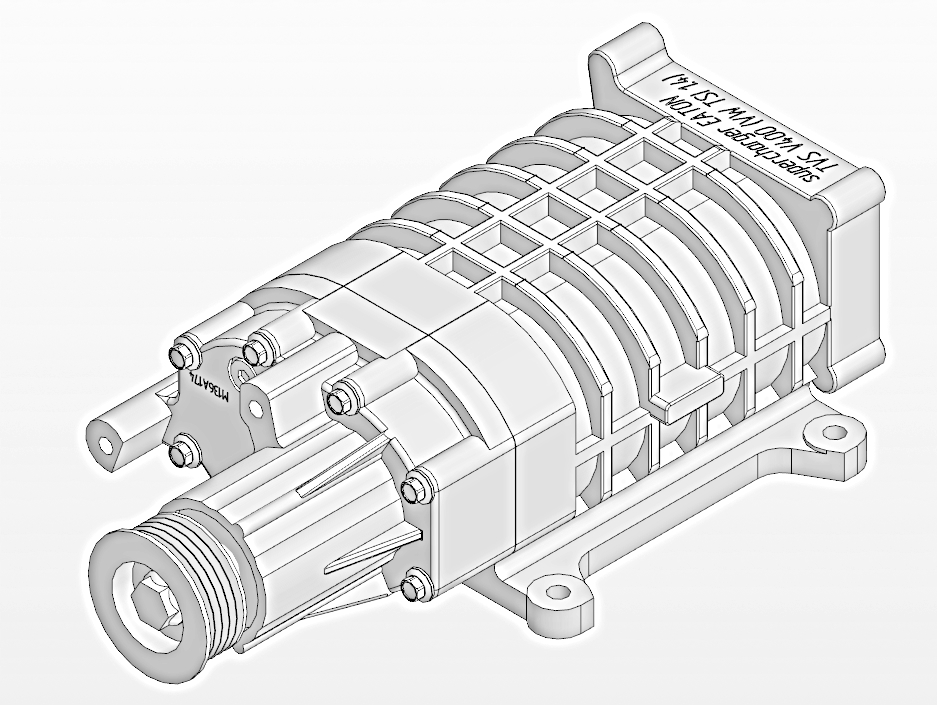 3D модель Компрессор нагнетатель supercharger  EATON TVS V400 (VW TSI 1.4)