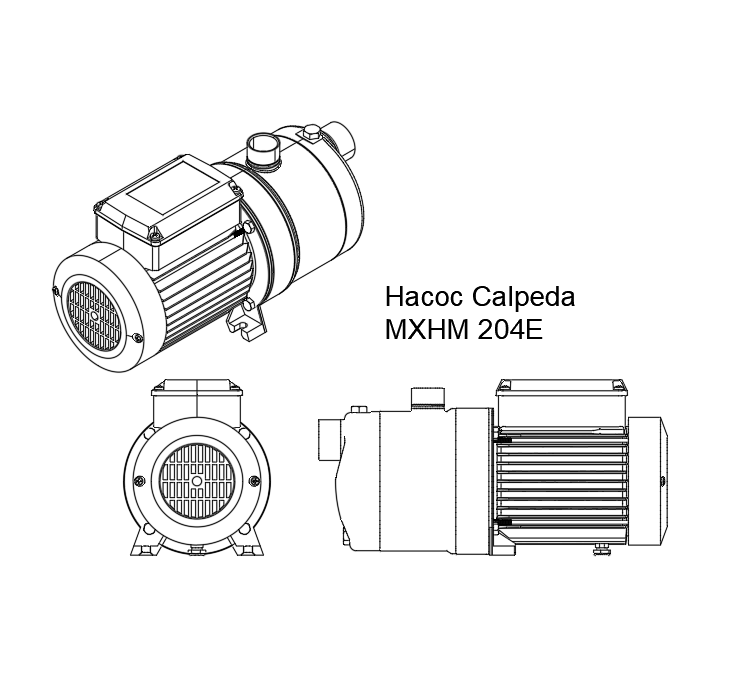 3D модель Насос Calpeda MXH 203 и MXH 204