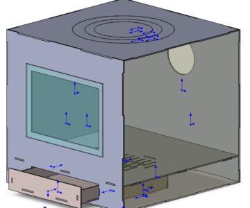 3D модель Печка 520х520х500мм 4мм с зольником