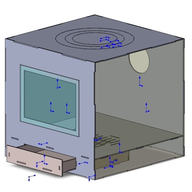 3D модель Печка 520х520х500мм 4мм с зольником