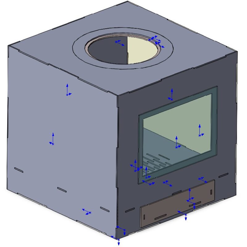 3D модель Печка 520х520х500мм 4мм с зольником