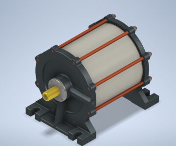 3D модель Пневмоцилиндр 00-000.06.22.22.00 Думкасова В.С. в Inventor