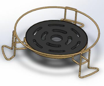 3D модель Подставка металлическая с деревянной опорой