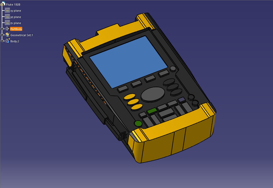 3D модель Габаритная модель осцилографа Fluke 192B