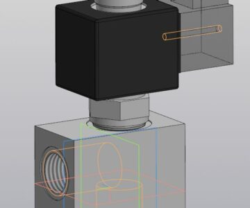 3D модель Клапан гидравлический электромагнитны типа 2/2 по SAE-10/2 G1/2 В сборе