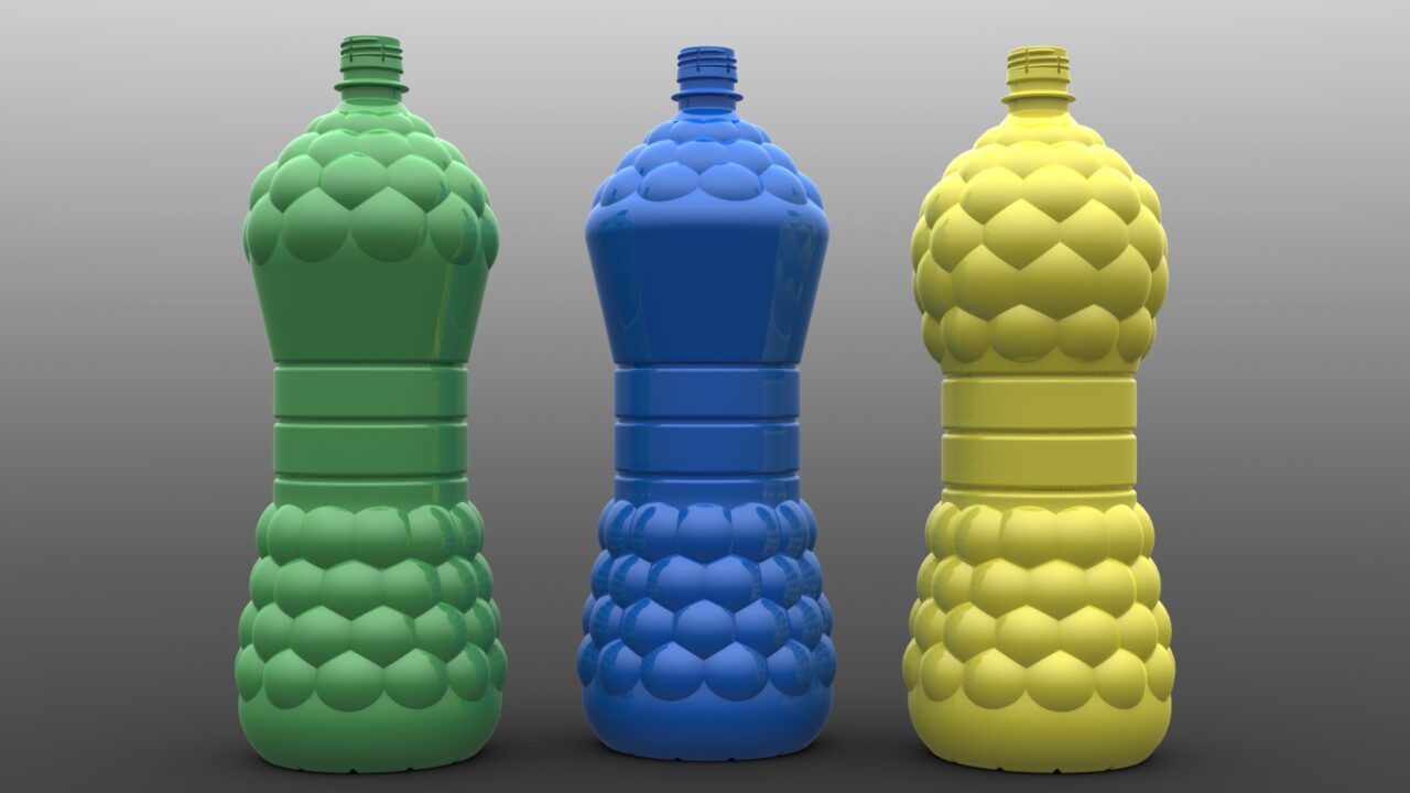 3D модель ПЭТ бутылка 2л (3 варианта)