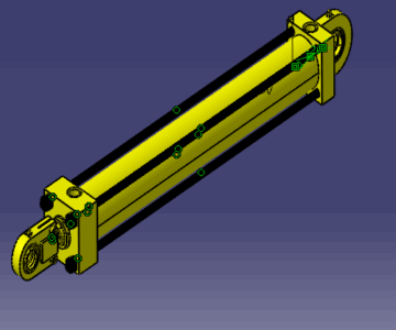 3D модель Гидравлический цилиндр 670мм (TIE ROD)