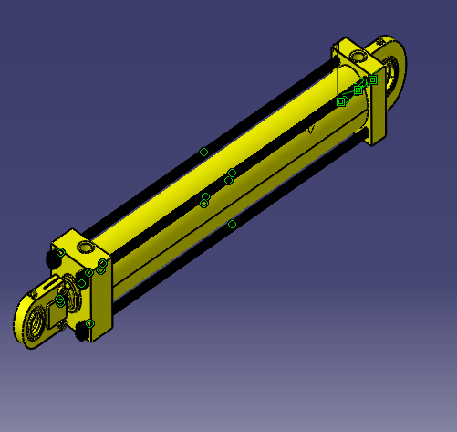 3D модель Гидравлический цилиндр 670мм (TIE ROD)