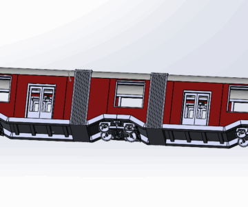 3D модель Каркас с тележкой и облицовкой трамвая BKM АКСМ 843