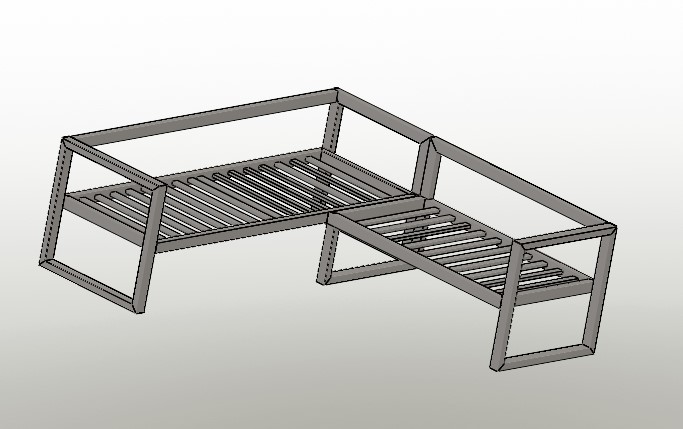 3D модель Диван в стиле лофт
