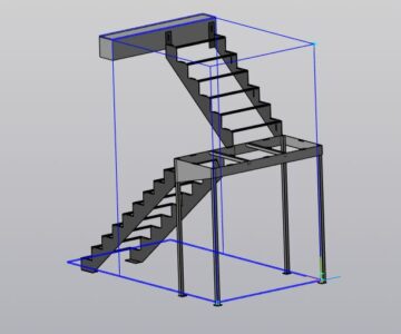 3D модель Параметризованная  лестница из листового металла