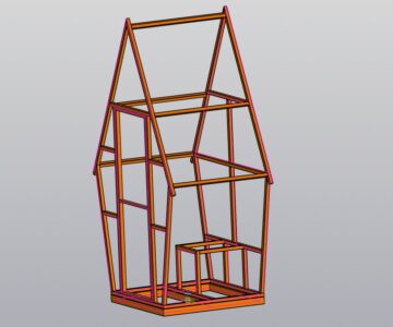 3D модель Каркас мобильного, дачного туалета