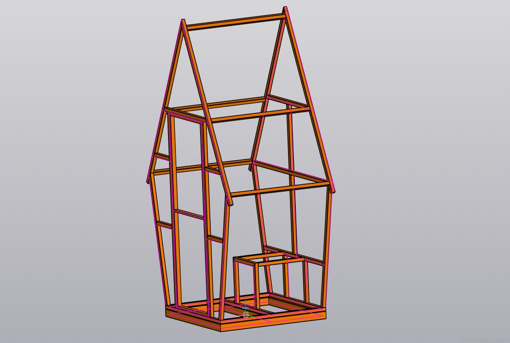 3D модель Каркас мобильного, дачного туалета