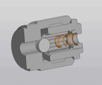 3D модель Клапан обратный ввертной. G 3/8 120 Bar