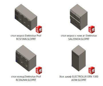 3D модель Установочние модели холодильних столов Electrolux