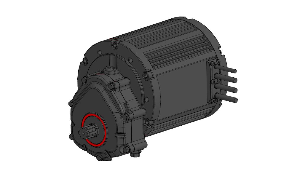 Чертеж Электродвигатель QSMOTOR QS138 V3 4kW редукторный