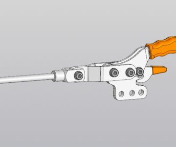 3D модель Зажим стягивающий с вертикальным основанием и стопором