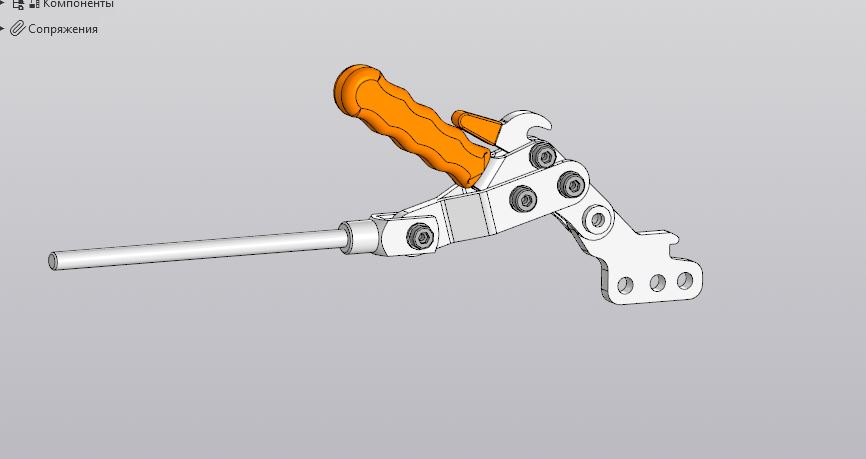 3D модель Зажим стягивающий с вертикальным основанием и стопором