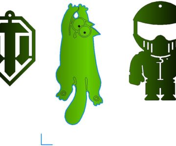 Чертеж Брелки Кот Саймон, World of tank, Stig (Стиг из топ гир)