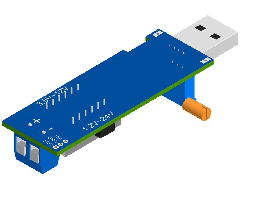 3D модель Преобразователь HW-132 USB с вольметром
