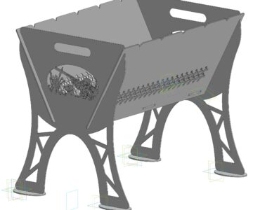 3D модель Мангал Охотник 508х275х455 мм