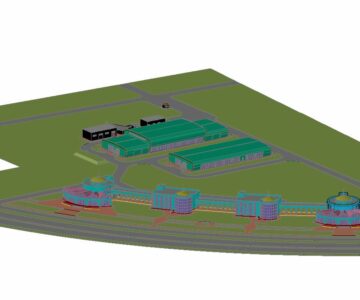 3D модель Модель построенного комплекса текстильной промышленности в Ашхабаде.