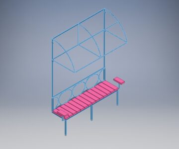 3D модель Лавка с маркизой 2050х2493х550 мм