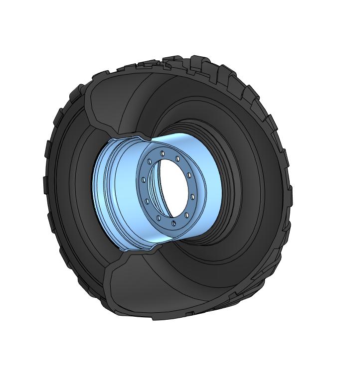 3D модель Диск + Шина 560-60R22.5 BKT
