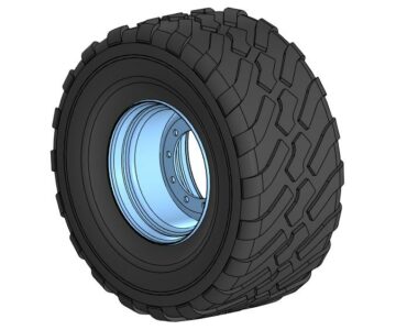 3D модель Диск + Шина 560-60R22.5 BKT