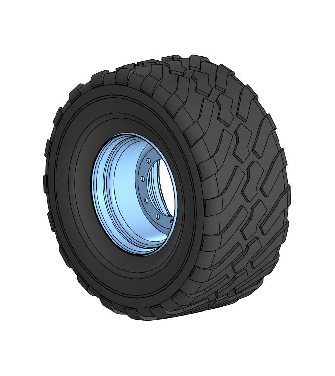 3D модель Диск + Шина 560-60R22.5 BKT