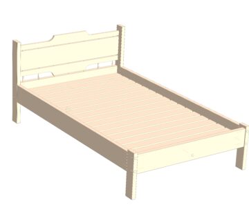 3D модель Кровать под матрас  2000х1200мм из массива древесины