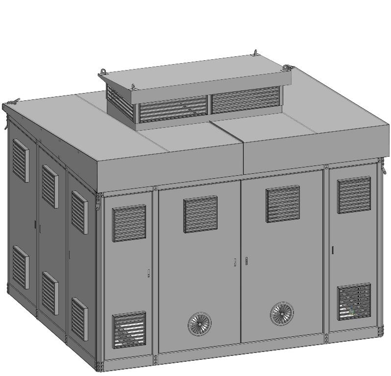 3D модель Корпус 2КТПГ 1600кВа-10кВа-0.4кВа