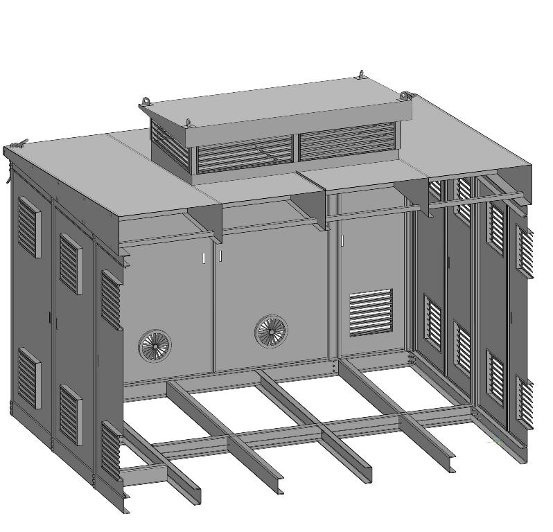 3D модель Корпус 2КТПГ 1600кВа-10кВа-0.4кВа