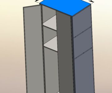 3D модель Шкаф 600х870х2490 мм, металл 1,2 мм, крепеж: заклепки 4 мм, болты М6.