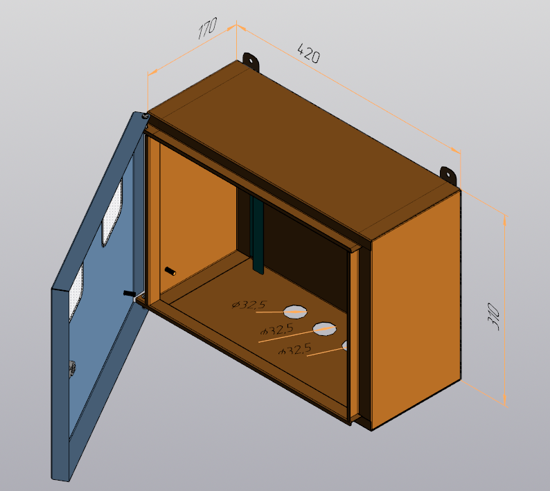 3D модель Щиту учета накладной IP54 310x420x170
