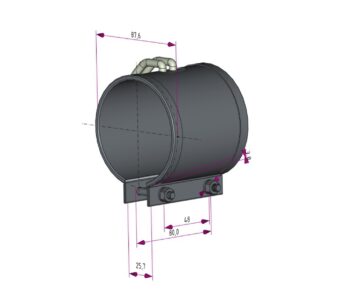 3D модель ТЭН миканитовый диаметр 80 мм х 60 мм; 0,45кВт230 В. ТЭН хомутовый