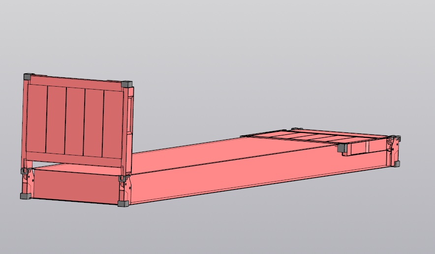 3D модель Контейнер типа FlatRack упрощенная модель