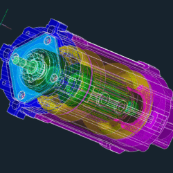 3D Модель Электродвигатель с тахогенератором