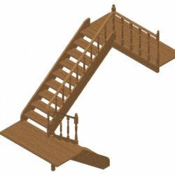 3D модель деревянной лестницы