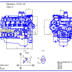 Чертеж Двигатель 740. 50- 360 (Евро- 2)