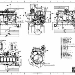 Scania DC13 габаритный чертёж двигателя