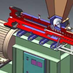3D сборочная модель установки брикетирования биомассы.
