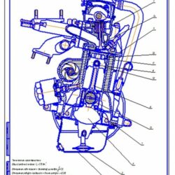 Чертеж двигателя легкового автомобиля Ваз 2108 с длиной шатуна 126 мм
