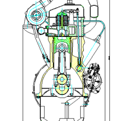 Чертеж пятицилиндрового дизельного двигателя Р5