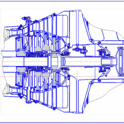 Чертеж турбины турбовального двигателя Д-136