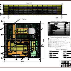 Архитектурно-строительный чертеж завода железобетонных изделий для одноэтажных промышленных зданий
