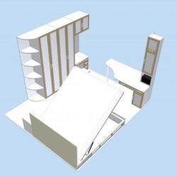 Планировка спальни в 3D
