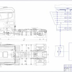 Scania 114 с кнематической схемой трансмиссии