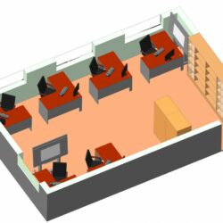 Планировка комнаты инженерного отдела 3D
